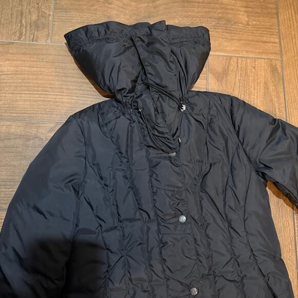 Cole Haan Black Long Puffer Coat Down Feather Womens Sz Medium - Picture 6 of 16